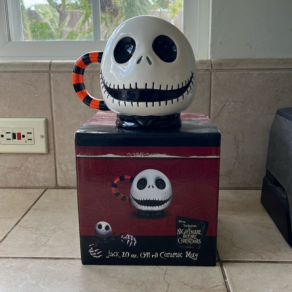 NIB Disney Nightmare Before Christmas Jack Skellington Head Coffee Mug 20oz